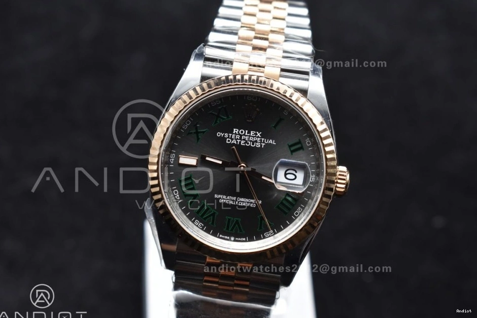 DateJust 126231 Jubilee Gray DIal Steel Edition Green SS Premium on Bracelet VR Roman 567 Marker RG 36 Clean Best 904L 1:1 0705